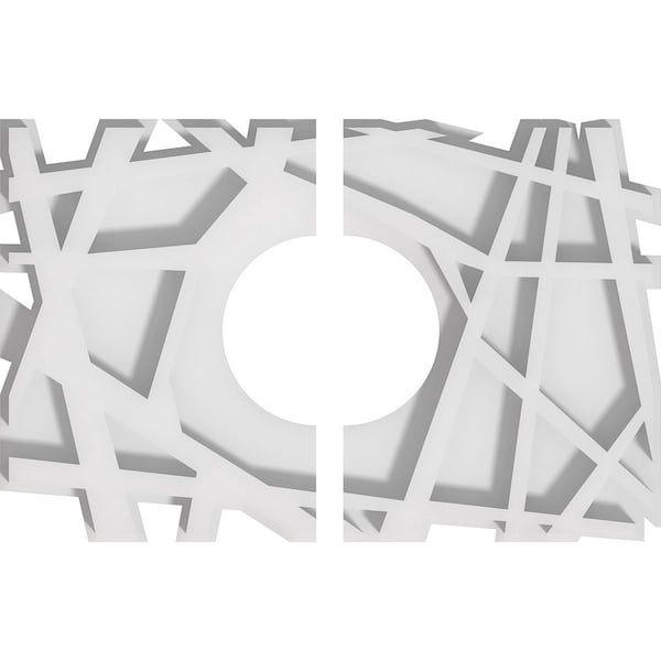 Ekena Millwork Novo Architectural Grade PVC Ceiling Medallion, 10"W x 6 5/8"H x 3"ID x 3 1/2"C x 1"P, Two-Piece CMP10X6NO2-03000 - main